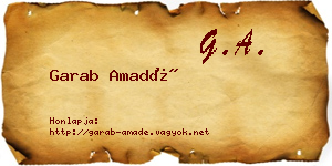 Garab Amadé névjegykártya